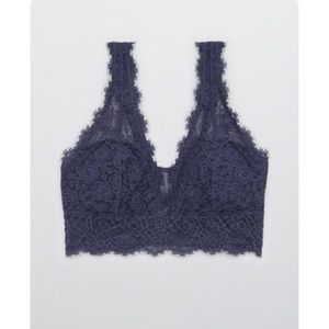 COPY - Aerie Eyelash Lace Plunge Bralette - "Fresh Bright" - Med - D